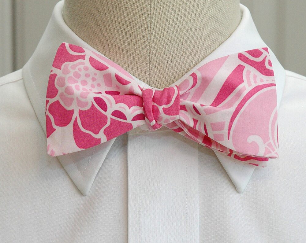 Raspberry Paisley Bow Tie Floral Wedding Groom Groomsmen Gift