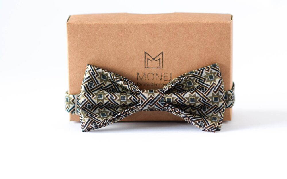 Silk Bow Tie For Men, Blue Brown Wedding Groom Groomsmen, Gift Men Him