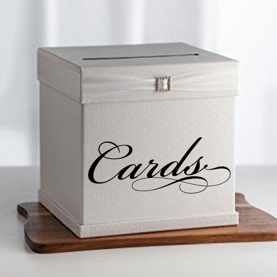 Wedding Decor | Card Box Decal Table Rustic Vinyl Wedding Cards
