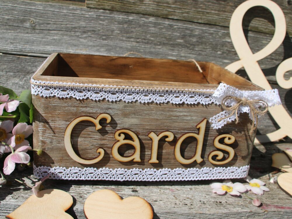 Wedding Gift Card Holder/Wedding Rustic Cards Box/Wood Chest With Letters/Wedding Advice Box
