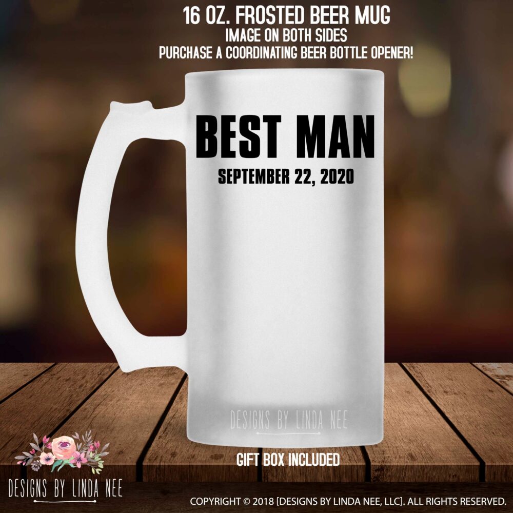 Best Man Gifts Personalized Beer Mug Gift For Glasses Custom Wedding Glass Groomsmen Mph429