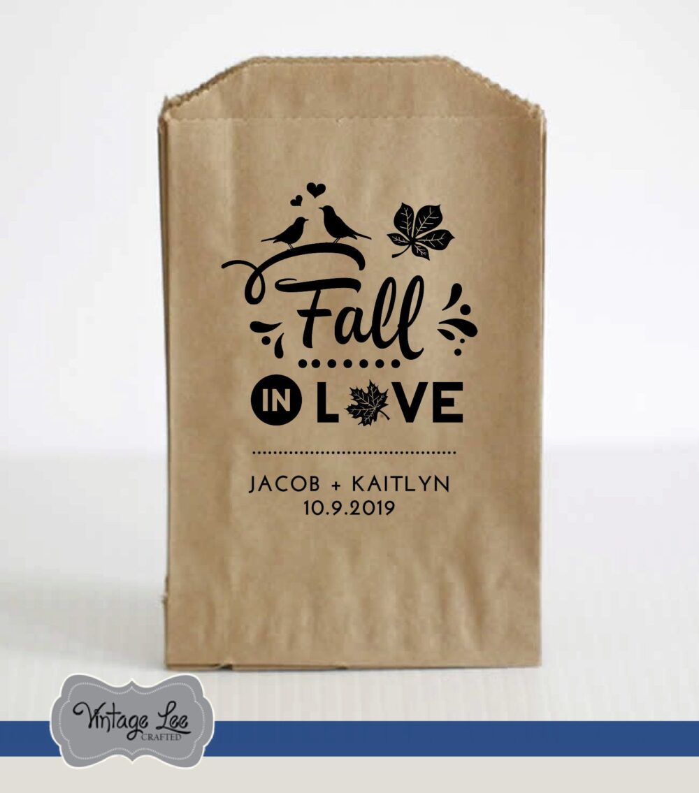 Fall Wedding Favor Bags, Favors For Fall, in Love Favors, Leaves Autumn Bags