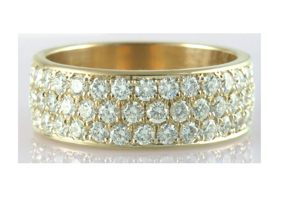 2.8 Carat Diamond Eternity Band Ring 14K Gold Pave Setting