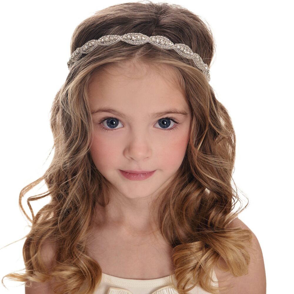 Rhinestone Bridal Headband, Wedding Flower Girl Headband, Crystal Bohemian Baby Headbands, Baby Headband
