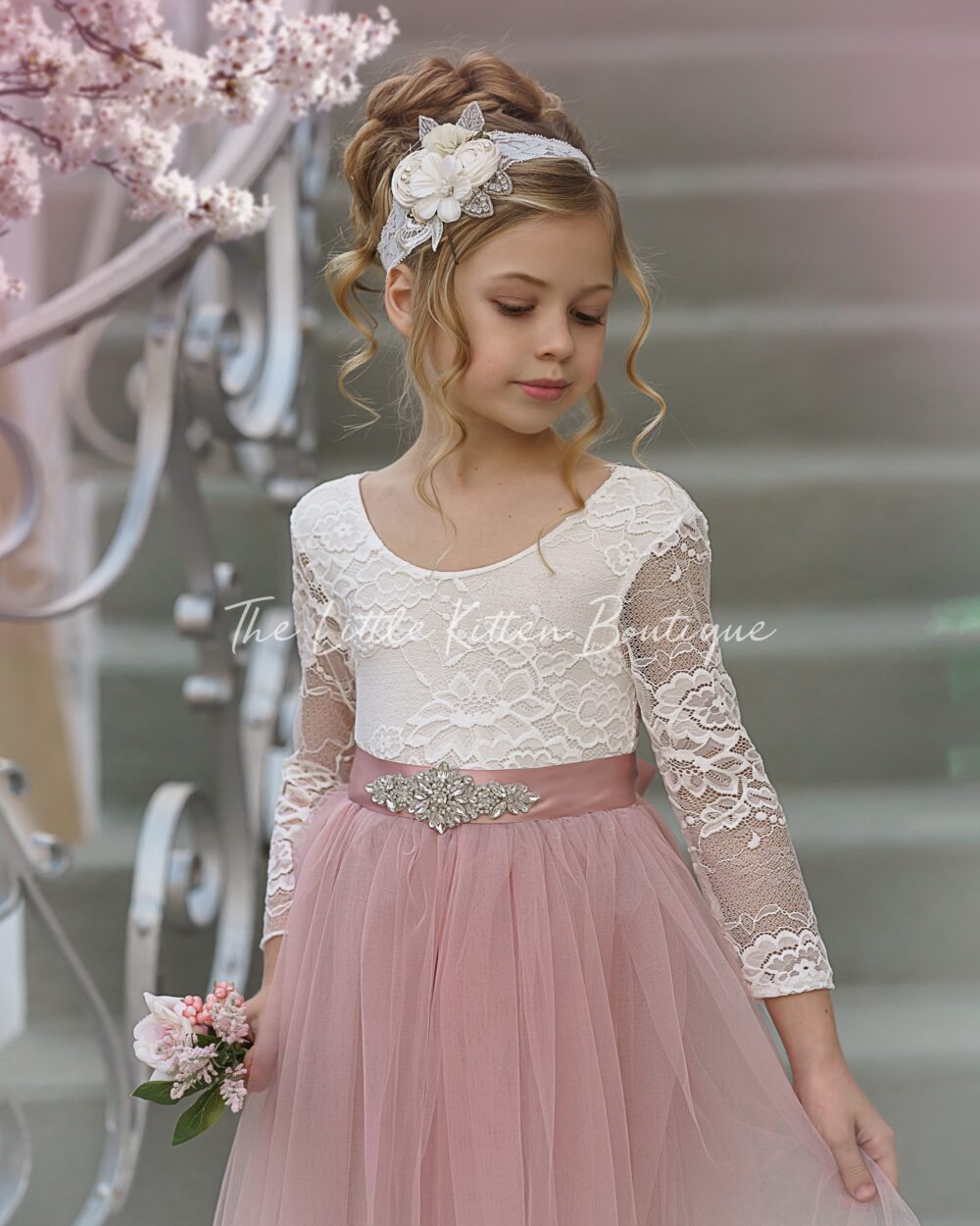 Girls Flower Headband, Wedding Hairpiece, Girl, Girl Hair Accessories, Wedding Baby Headband Infant