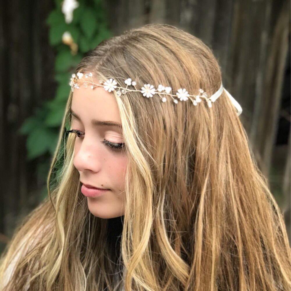 Flower Girl Headband, Wedding Hair Accessory, Bridal Vine, Accessory
