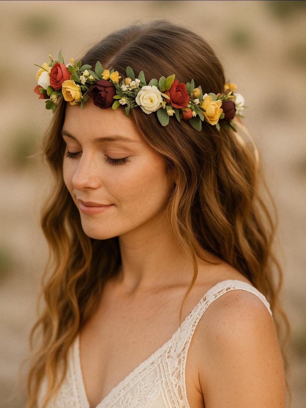 Wedding Burgundy Flower Crown, Flower Girl Headband Burgundy, Rust Accessories, Bridal Fall Floral