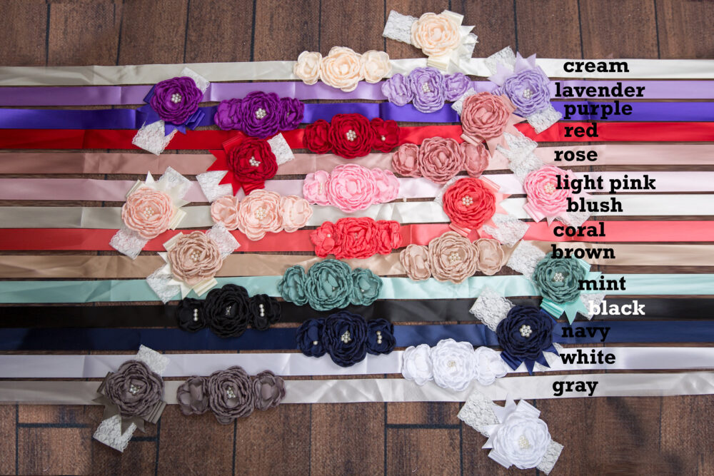 Flower Girl Headband, Wedding Sash, Turban Style Headwrap, Baby Lace