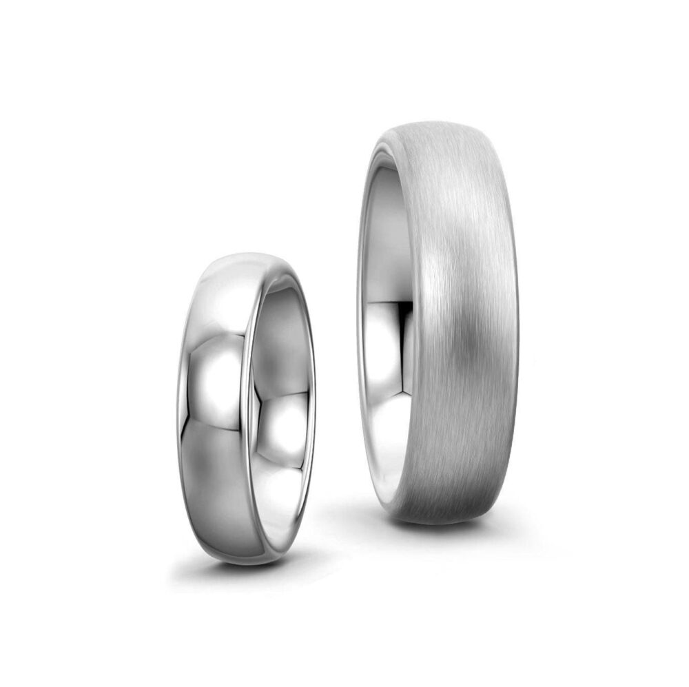 Stainless Steel Dome Wedding Band Ring Comfort Fit, Polished Or Brushed