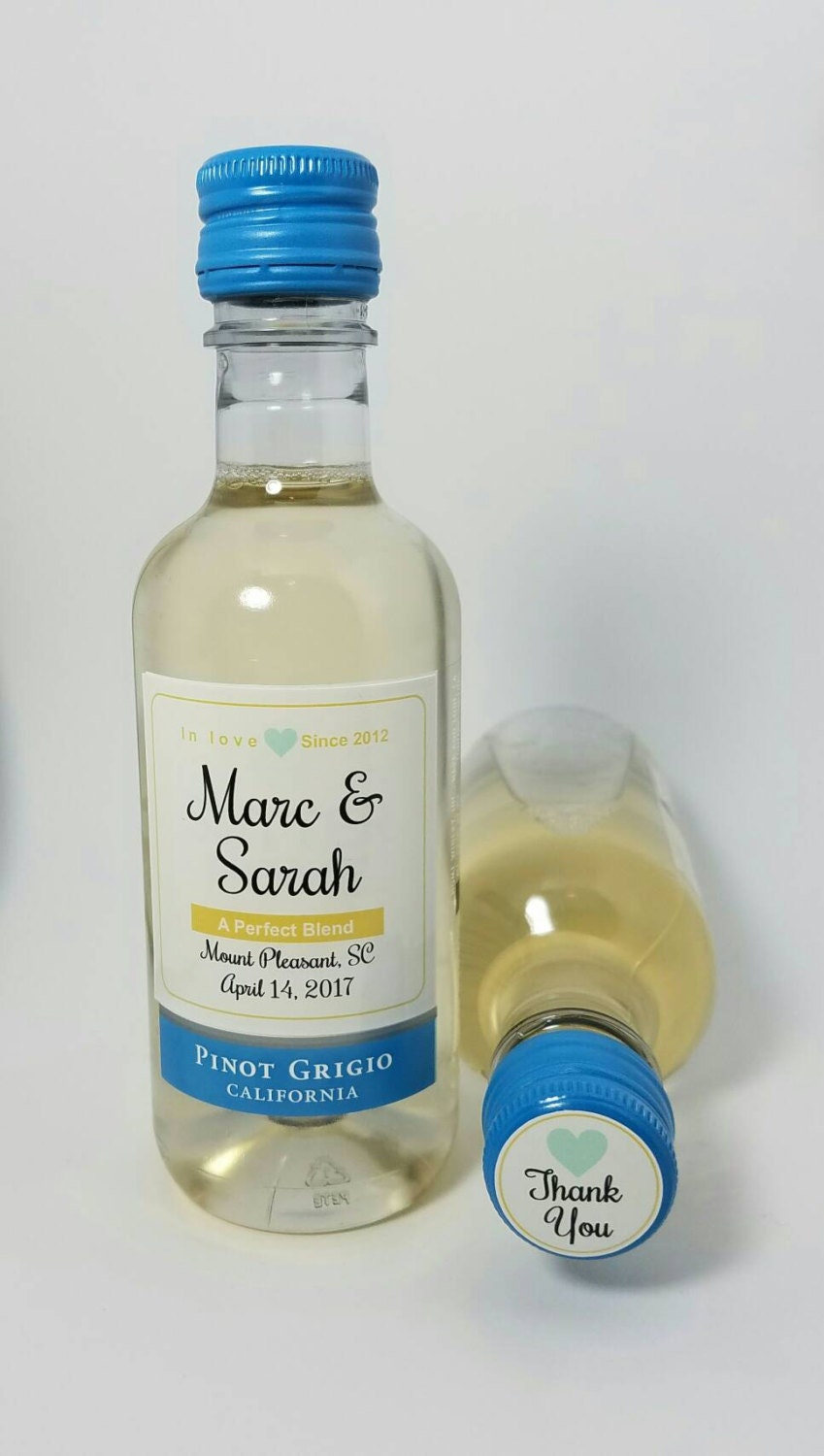 Personalized Wedding Sutter Home Mini Wine Bottle Labels Party Favor Set 187Ml Bridal Shower