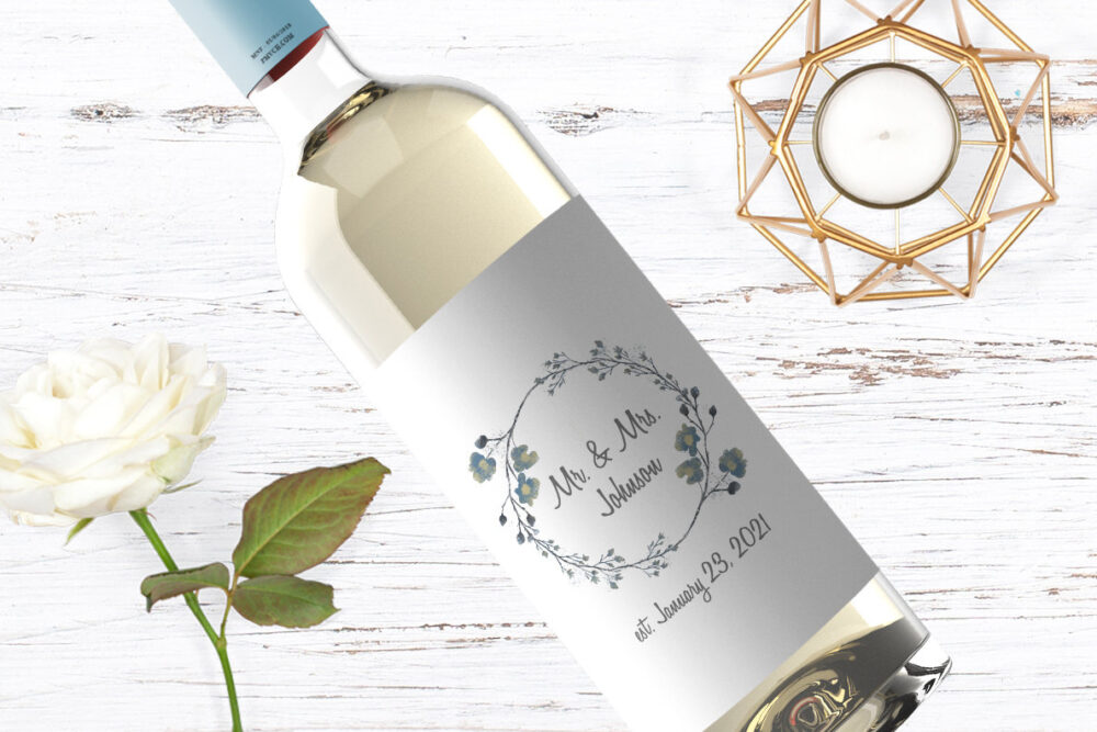 Personalized Wedding Wine Favor Label - Custom Gift 132