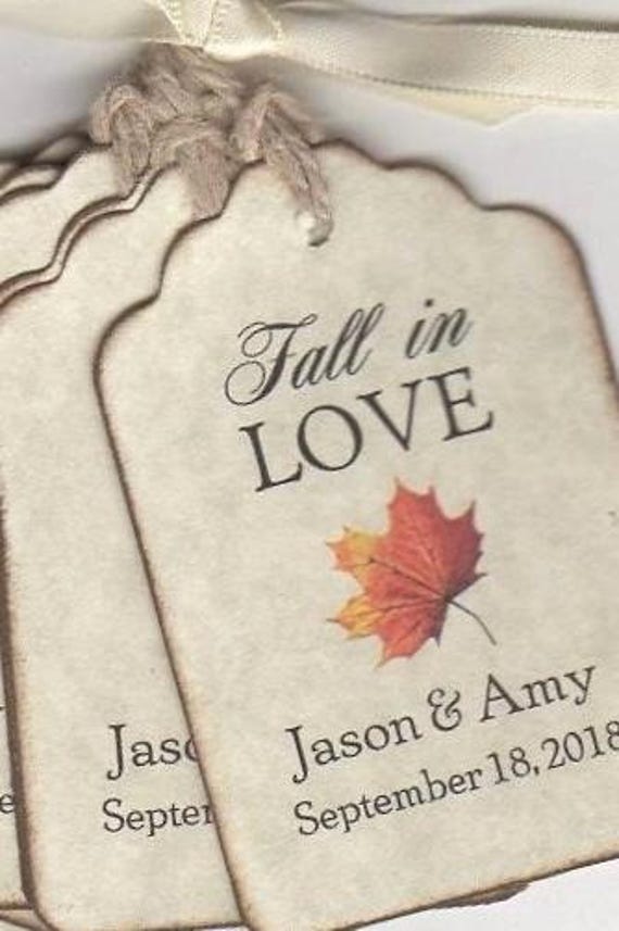 Fall Wedding Favor Tags Bridal Shower Autumn Maple Leaf Syrup Thank You Label - Set Of 50