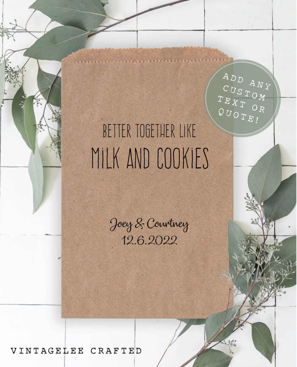 Cookie Favor Bags, Favors, Wedding Bags For Cookies, Favors Wedding, & Milk