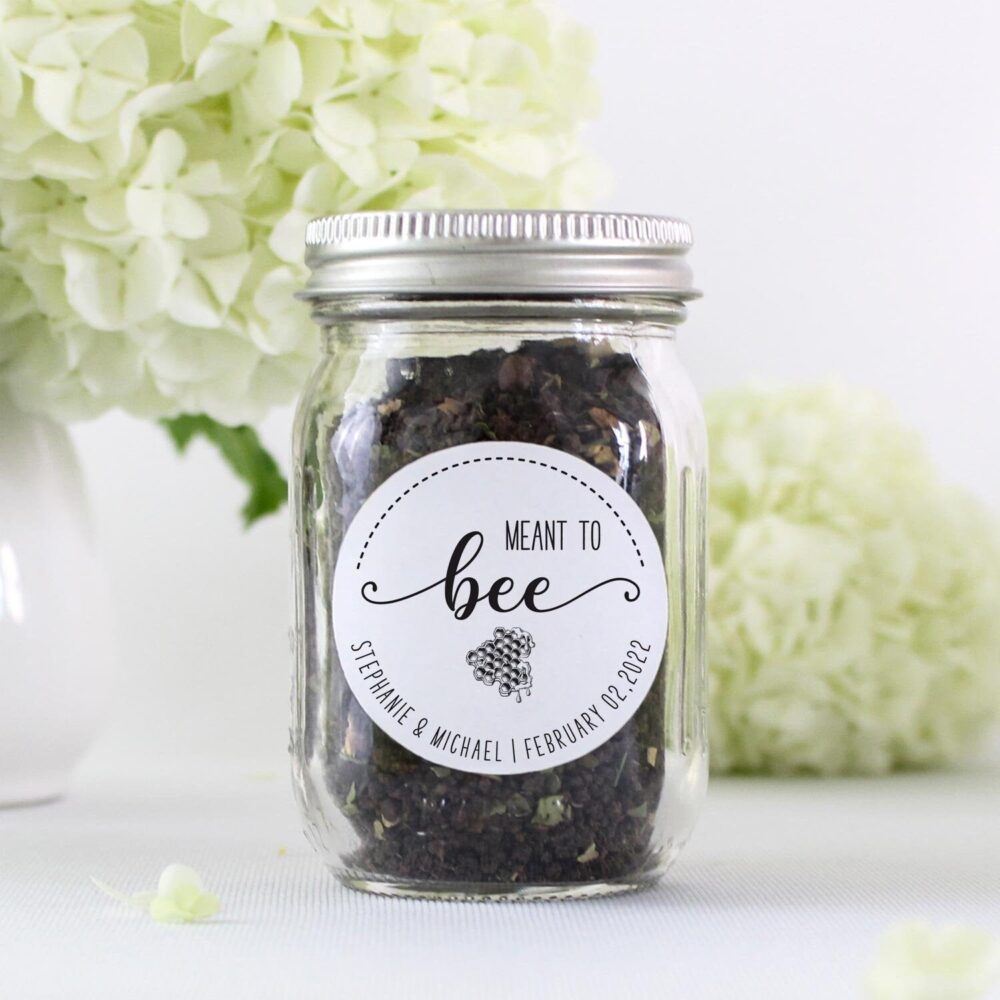 Meant To Bee Wedding Favor Sticker, Honey Thank You Label, Personalized Sweet Jar Gift Label