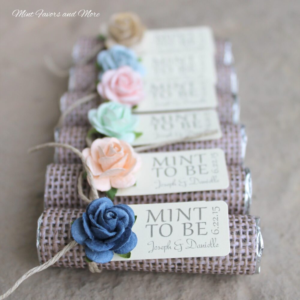 Burlap Lace Wedding Favors Personalized Mint To Be