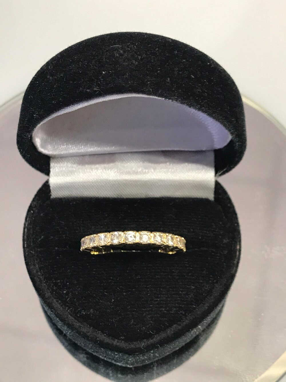 14 Karat Yellow Gold Cubic Zirconia Infinity Band Ring | Simple But Elegant For Her Women's Anniversary Gift