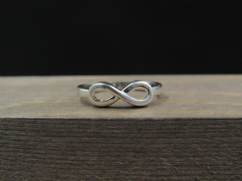 Size 7 Sterling Silver Best Friends Infinity Band Ring Vintage Statement Engagement Wedding Promise Anniversary Bridal Cocktail