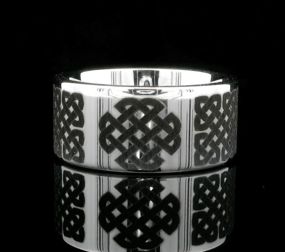 Celtic Claddagh Wedding Band Sterling Silver Love Knot Ring, | 8mm, 10mm, 12mm