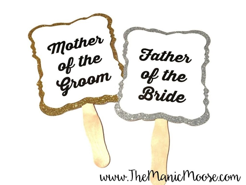 Photo Booth Props ~ Set Of 2 Wedding Mother The Groom & Father Bride