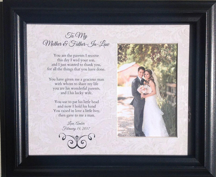 Mother & Father in Law Wedding Parents Bride Groom Personalized Custom Gift