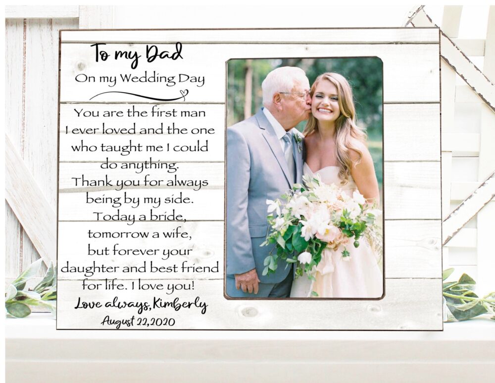 Dad Wedding Gift, Father Of The Bride, Father Bride Gift, Dad Picture Frame, Wedding Frame, Parents Gift, Parents Gift