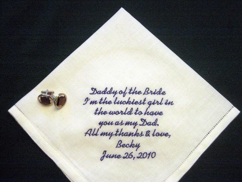 Wedding Father Handkerchief - Of Bride Linen The Gift 103S