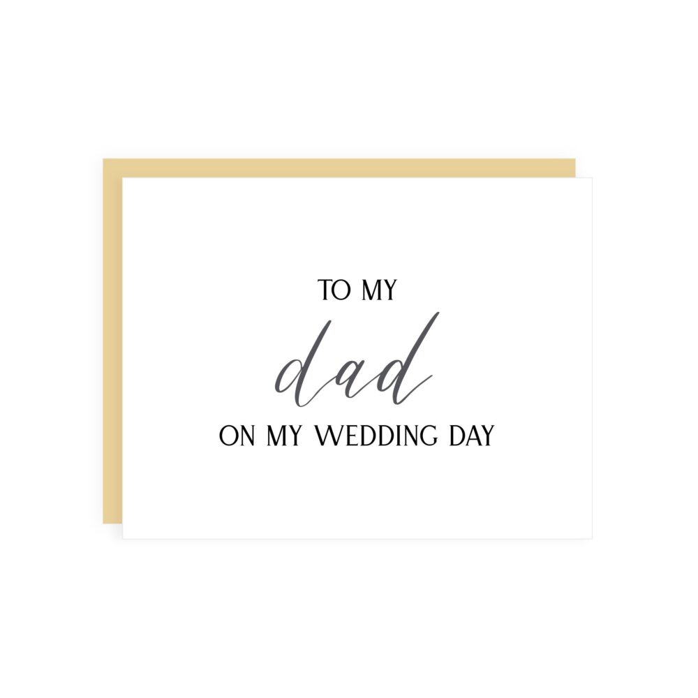 To My Dad On Wedding Day Card // Father Wedding Card/Bride To Dad Day Stationery Daddy