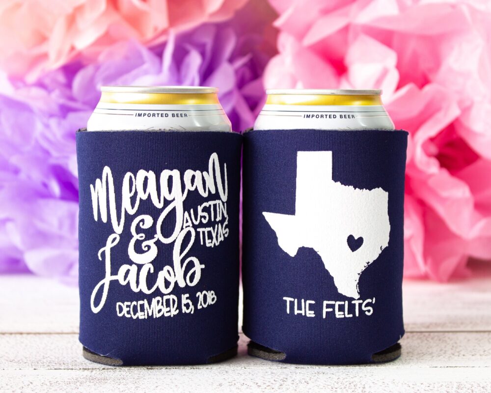 Wedding Favors For Personalized Can Cooler Custom Favor Beer Reception Holder