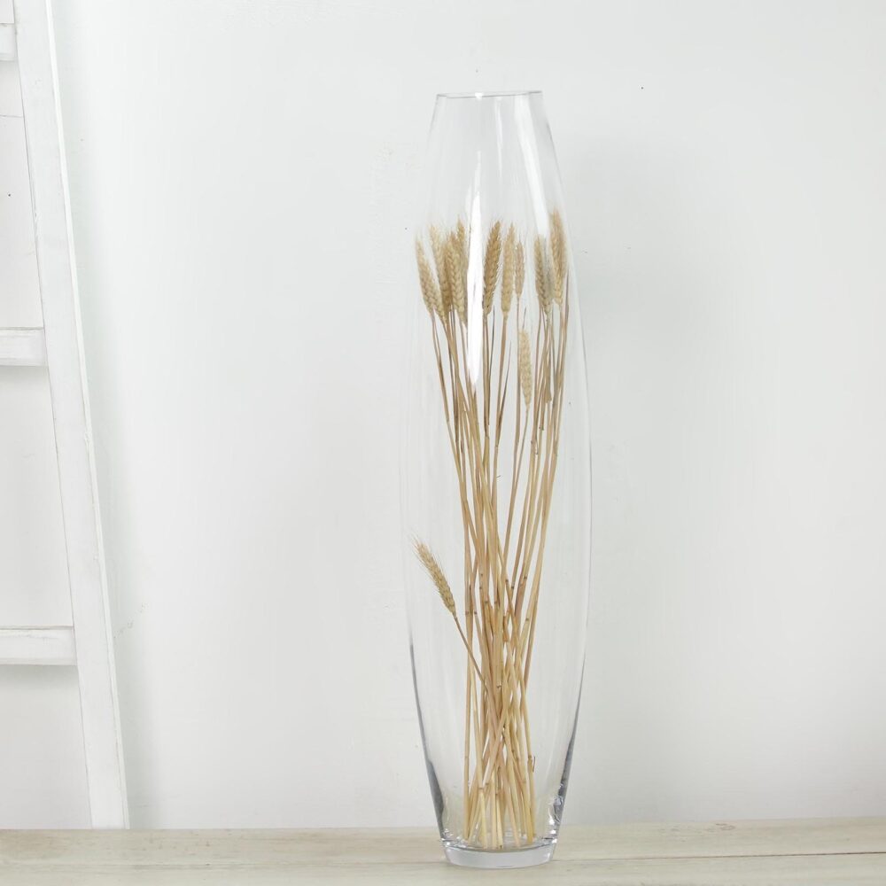 31" Clear Glass Vase, Flower Cylinder Tapered Vase For Wedding Centerpiece, Modern Decor, Housewarming Gift