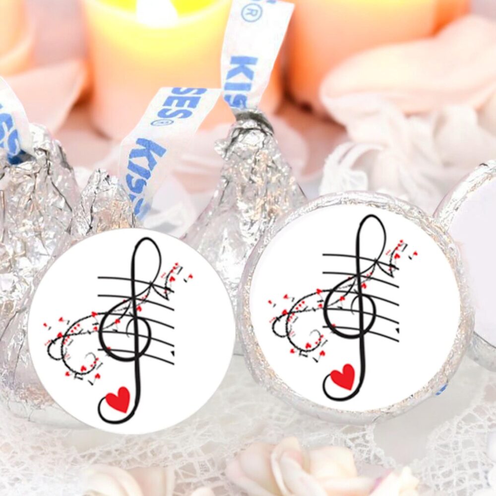 Music Party Favor Stickers Hershey Kisses Labels