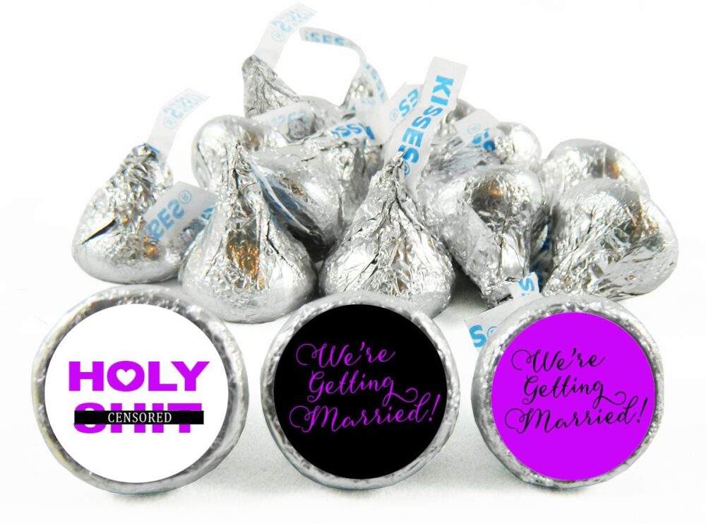 Holy Sensored Personalized Wedding Stickers For Hershey's Kisses. Labels Kisses - Party Favors Set Of 108