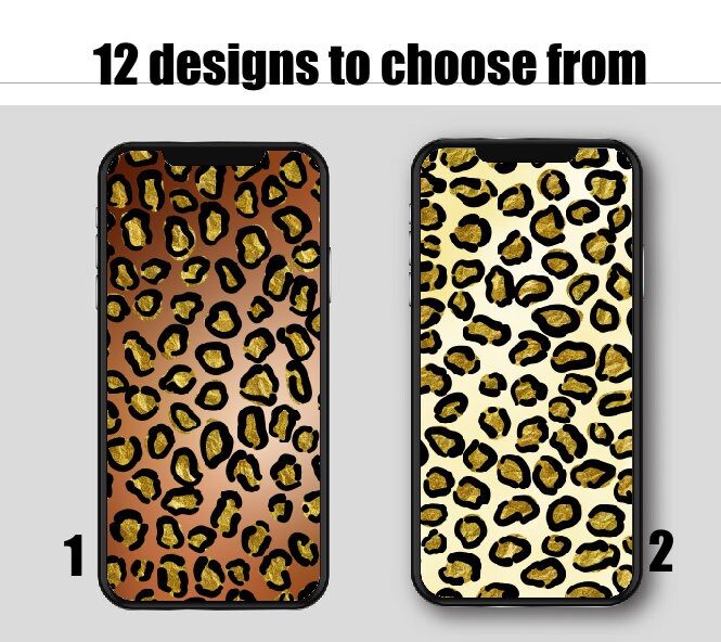 Leopard Gold Glitter - Choose From Various Patterns On A Phone Case 12 Designs Available in This Listing