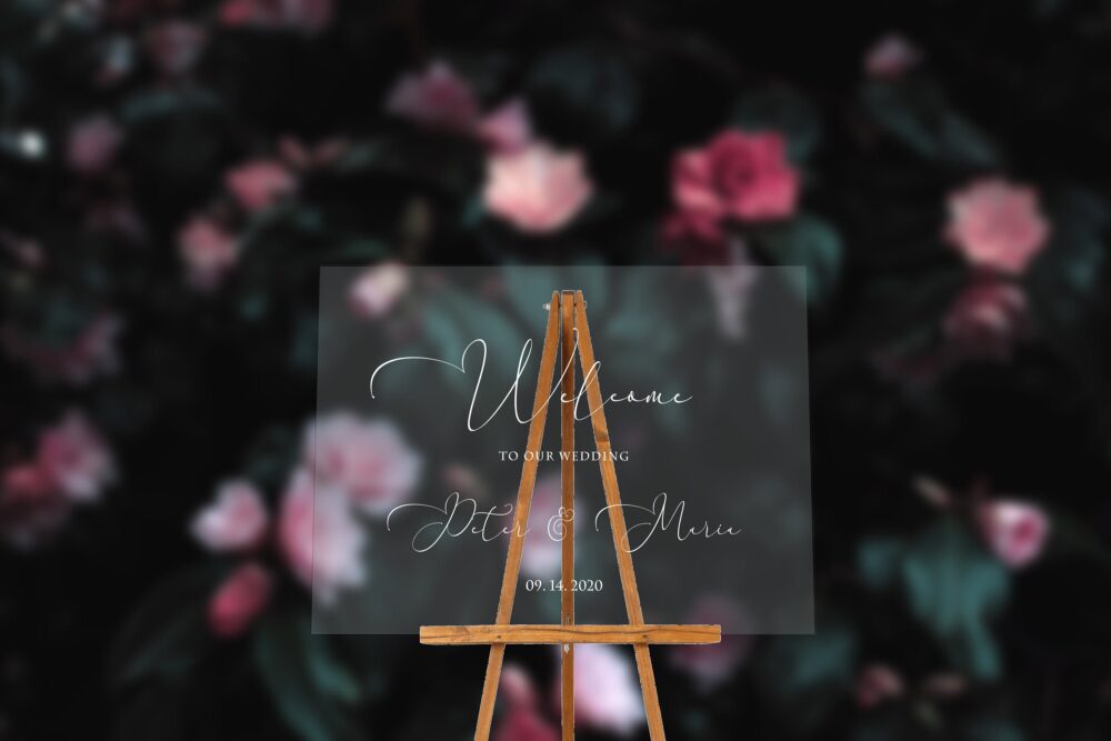 Free Preview Wedding Welcome Sign Clear Acrylic Modern Decor Calligraphic Memorial
