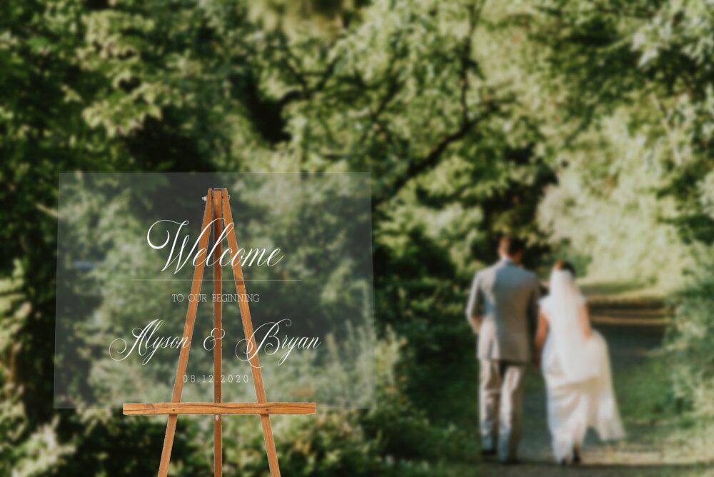 Free Preview Wedding Welcome Sign Clear Acrylic Modern Decor Calligraphic Memorial