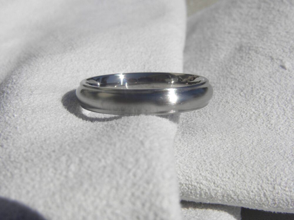 Comfort Fit Wedding Ring, Titanium Band, Satin Finish, Style Ax6, Minimalist Look