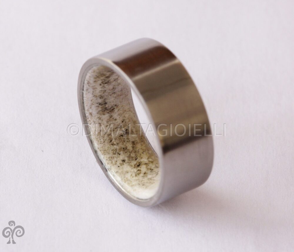 Antler Ring Titanium Antler Wedding Band Man Woman Flat Brushed Mens Wedding Band