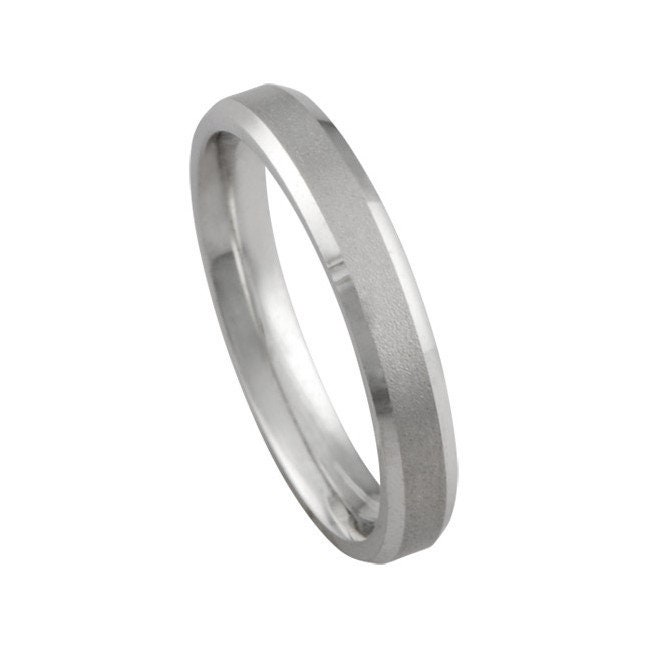 14K White Gold Band Ring 3mm Men's Women's Wedding