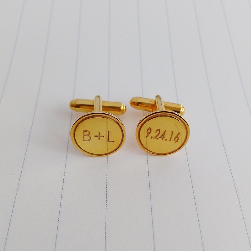 Personalized Wedding Cufflinks, Personalized Date & Initial Cufflinks, Custom Groom Cufflinks, Engraved Cufflinks, Groom Gift From Bride
