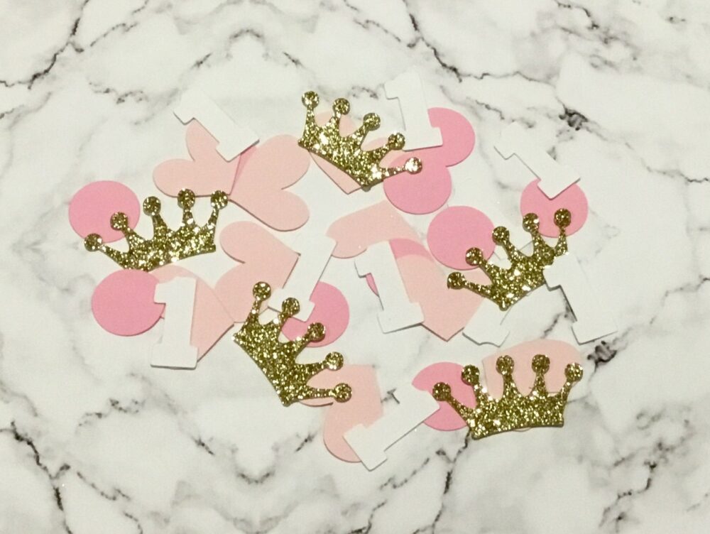Princess Birthday-Princess Confetti-Pink & Gold Confetti-First Birthday-100 Count Confetti-Table Scatter-Confetti-Princess Party Decor