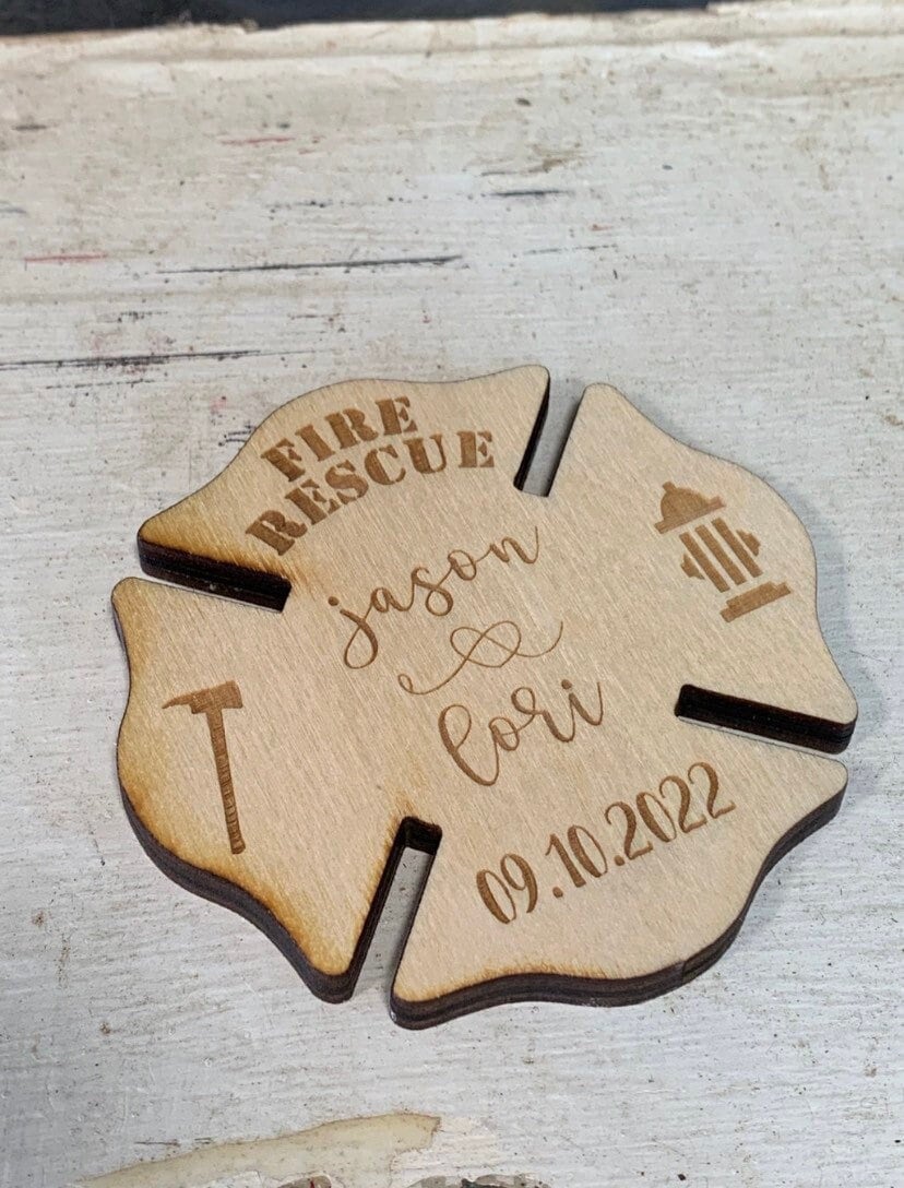 Wedding Magnets, Favors, Maltese, Firefighter Wedding, Invitation, Personalized Magnet, Bride & Groom, Save The Date Magnets