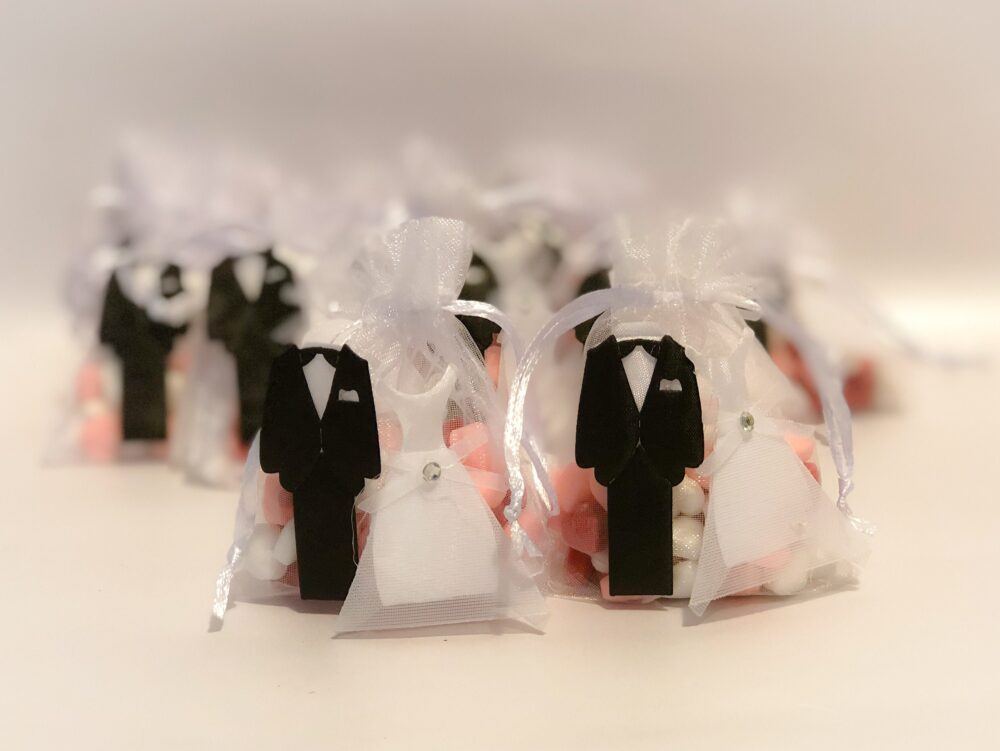 Bride & Groom Organza Favors Bags, Wedding For Guests, Engagement Gift Thank You Coming Souvenir, Small Chocolate Bags
