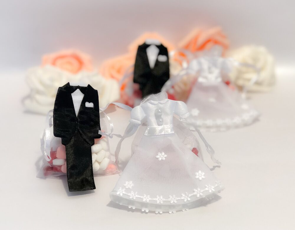 Bride & Groom Organza Favors Bags, Wedding For Guests, Engagement Gift Thank You Coming Souvenir, Small Chocolate Bags