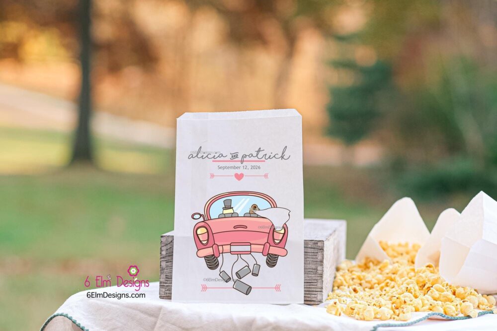 Wedding Candy Bags Just Married Car | Personalized Favor Bride & Groom Bar Bag