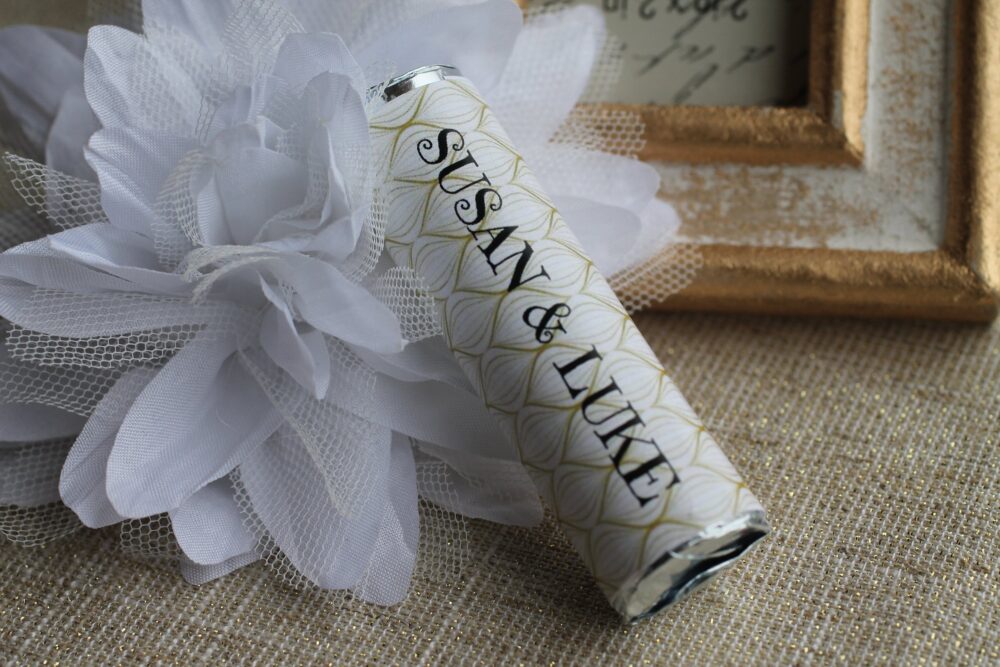 Gold Wedding Favors, Personalized For Bride & Groom, Gold Mint Wrapper, Thank Your Guests