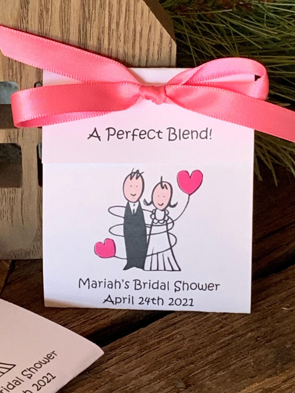 Bride & Groom Bridal Shower Favors | Tea Bag