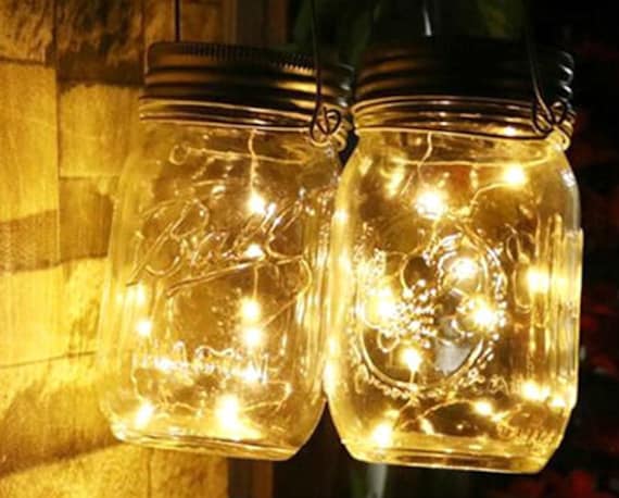 Fairy Light Jars Mason Jar Lights Wedding Rustic Lantern Firelfly Vintage Hanging Lights Party Deocration String