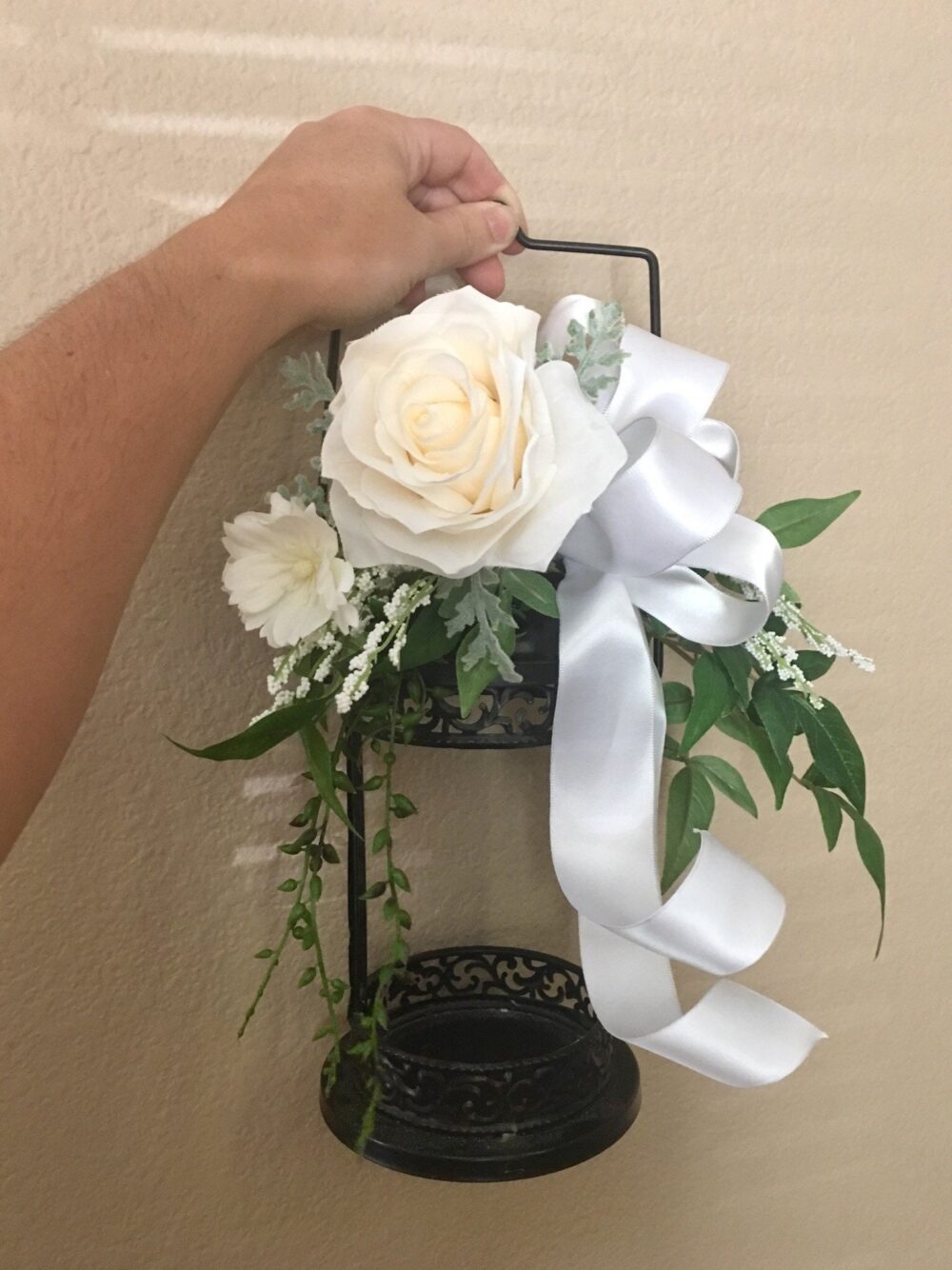 Lantern Wedding Swag, Lantern Arrangements, Flower Decoration For Lanterns, Pew | Not Included