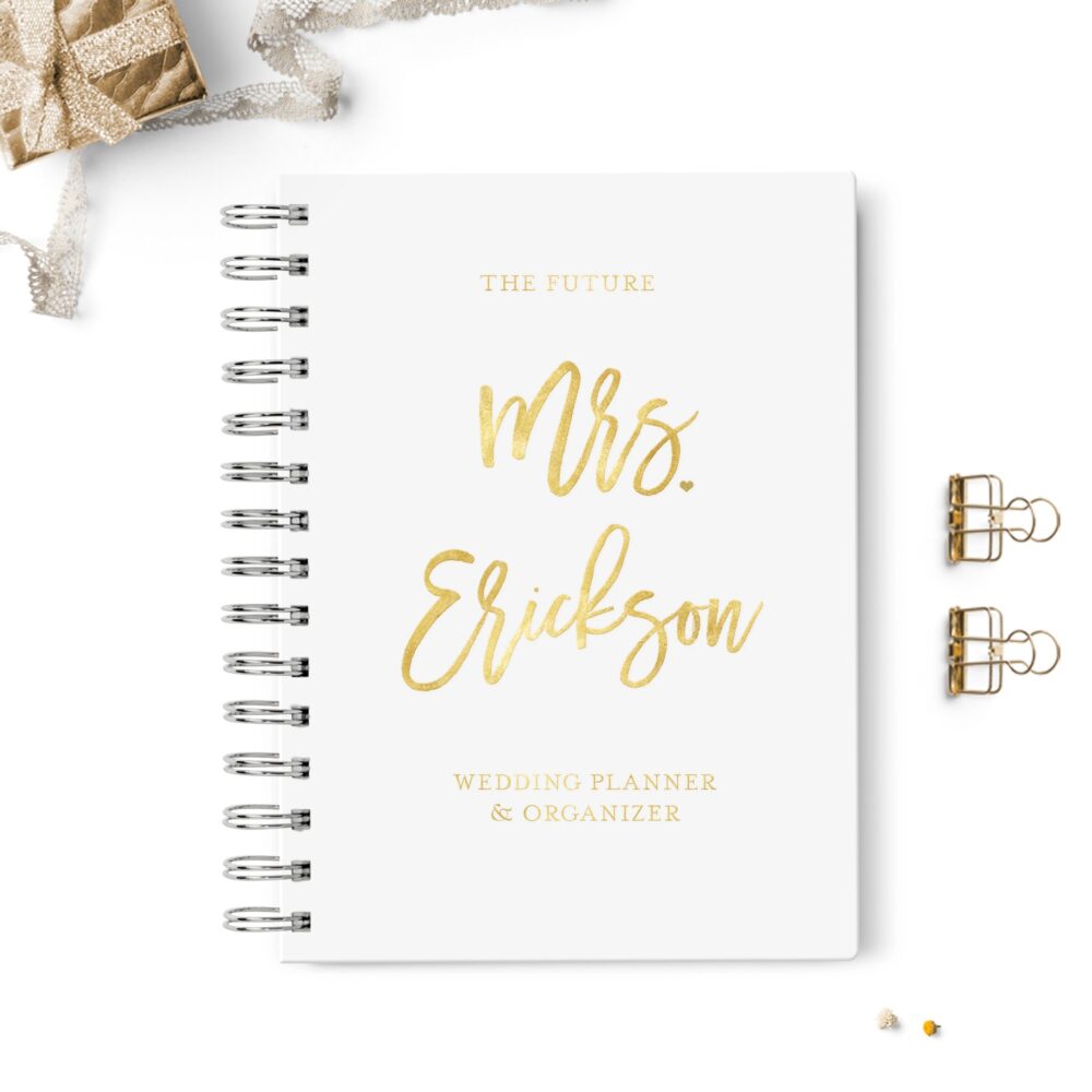 Wedding Planner Book, Event Planning Organizer, 6x8.75, Unique Gift For The Bride, Budget, Seating Chart Checklists, To Do List, White