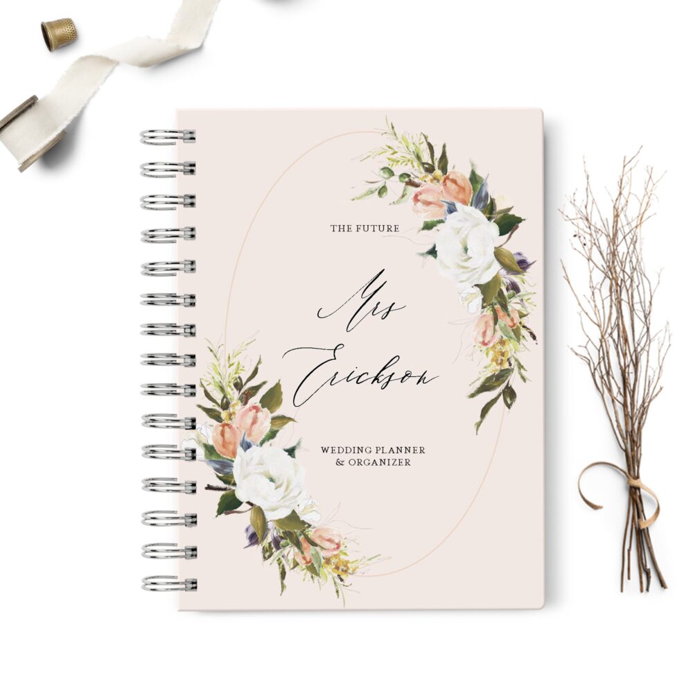 Wedding Planner Book, Event Planning Organizer, 6x8.75, Unique Gift For The Bride, Budget, Seating Chart Checklists, To Do List, Watercolor