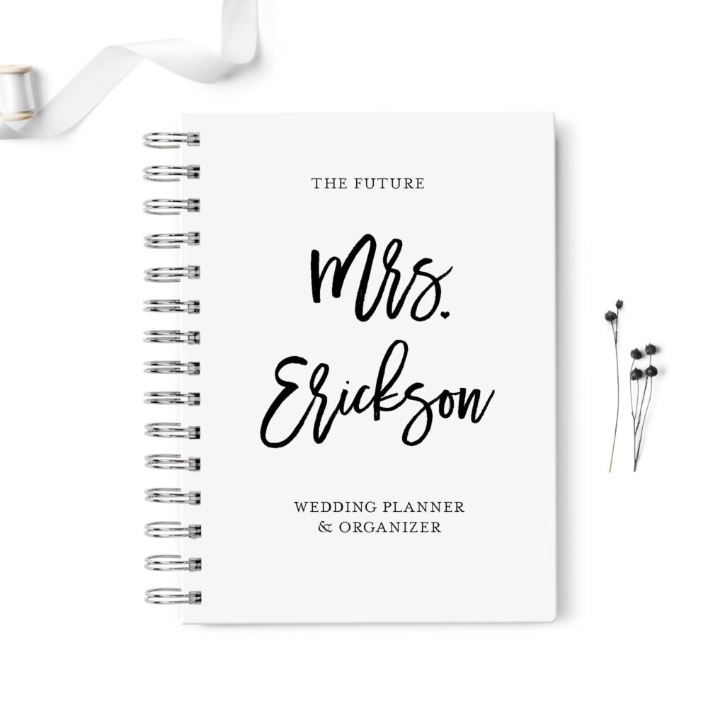 Wedding Planner Book, Event Planning Organizer, 6x8.75, Unique Gift For The Bride, Budget, Seating Chart Checklists, To Do List, White